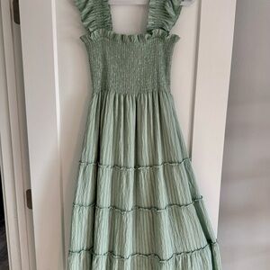 NWOT Hill House Ellie Nap Dress in Sage Green Seersucker